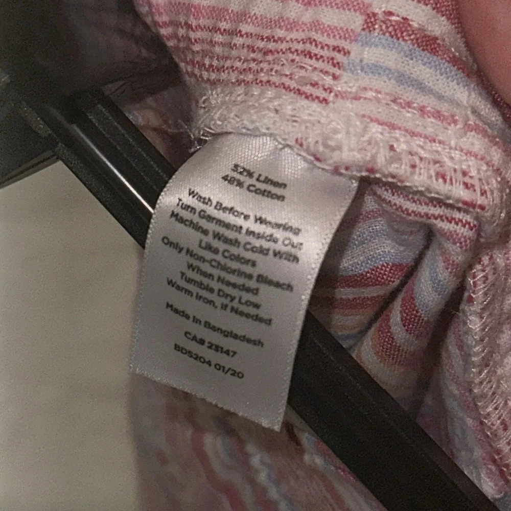 Striped Talbots Linen Blend Drawstring Shorts Siz… - image 4